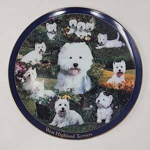 Danbury Mint West Highland Terriers 12" Collector Plate A748 Westie Dogs